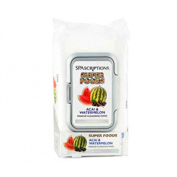 SPASCRIPTIONS Superfoods Watermelon & Acai Makeup Cleansing Wipes