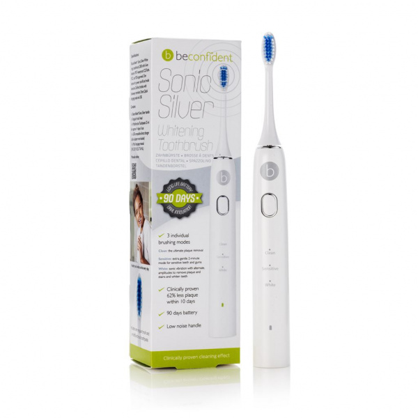 Beconfident Sonic Silver Toothbrush White/Silver 1 st