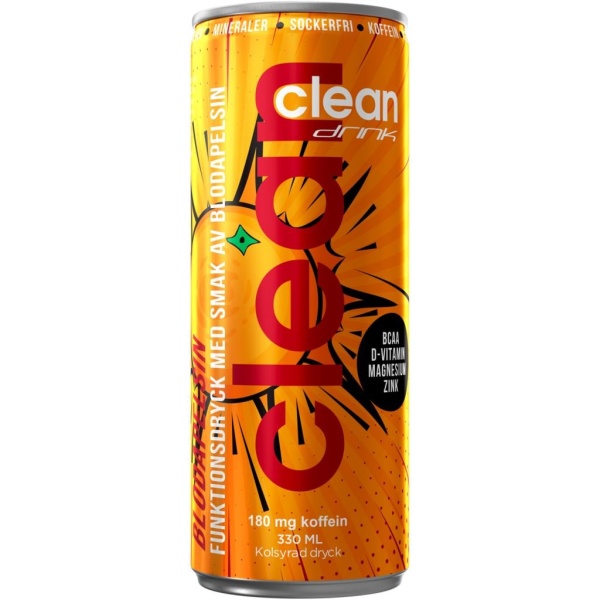 Clean Drink BCAA Blodapelsin 330 ml
