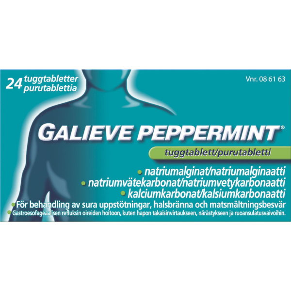 Galieve Peppermint Tuggtablett Blister, 24tabletter