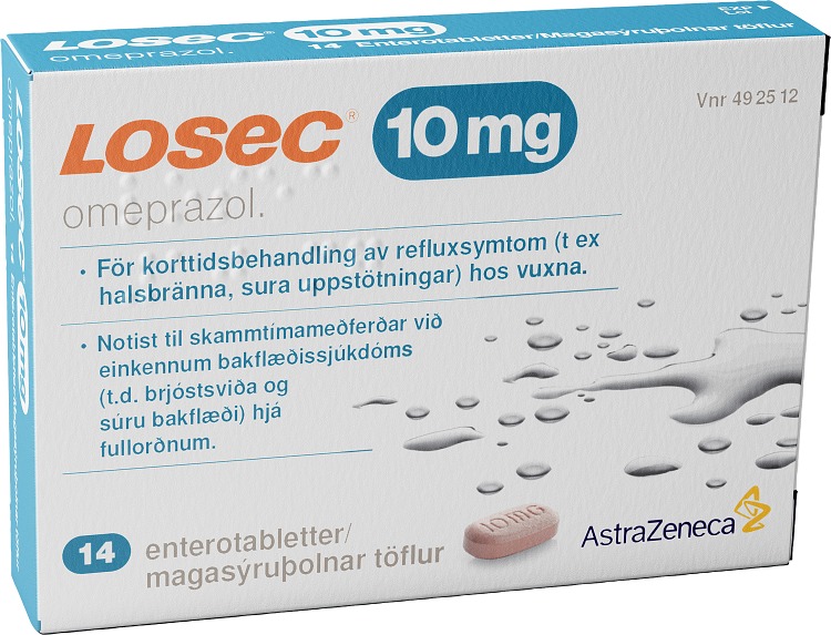 Losec® Enterotablett 10mg Blister, 14tabletter