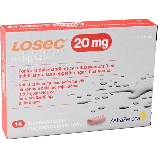 Losec® Enterotablett 20mg Blister, 14tabletter