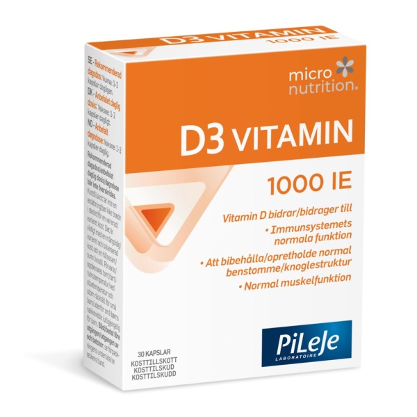 Micronutrition D3 Vitamin 1000 IE 30 kapslar