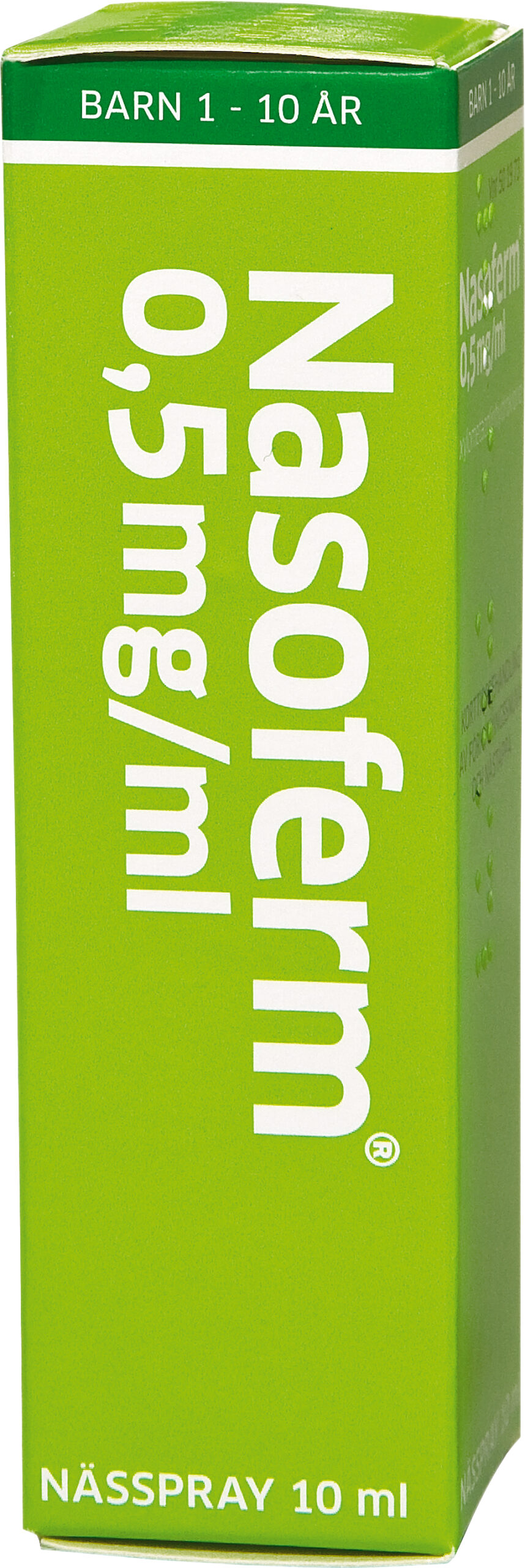 Nasoferm® Nässpray, lösning 0,5mg/ml Glasflaska med dospump, 10ml