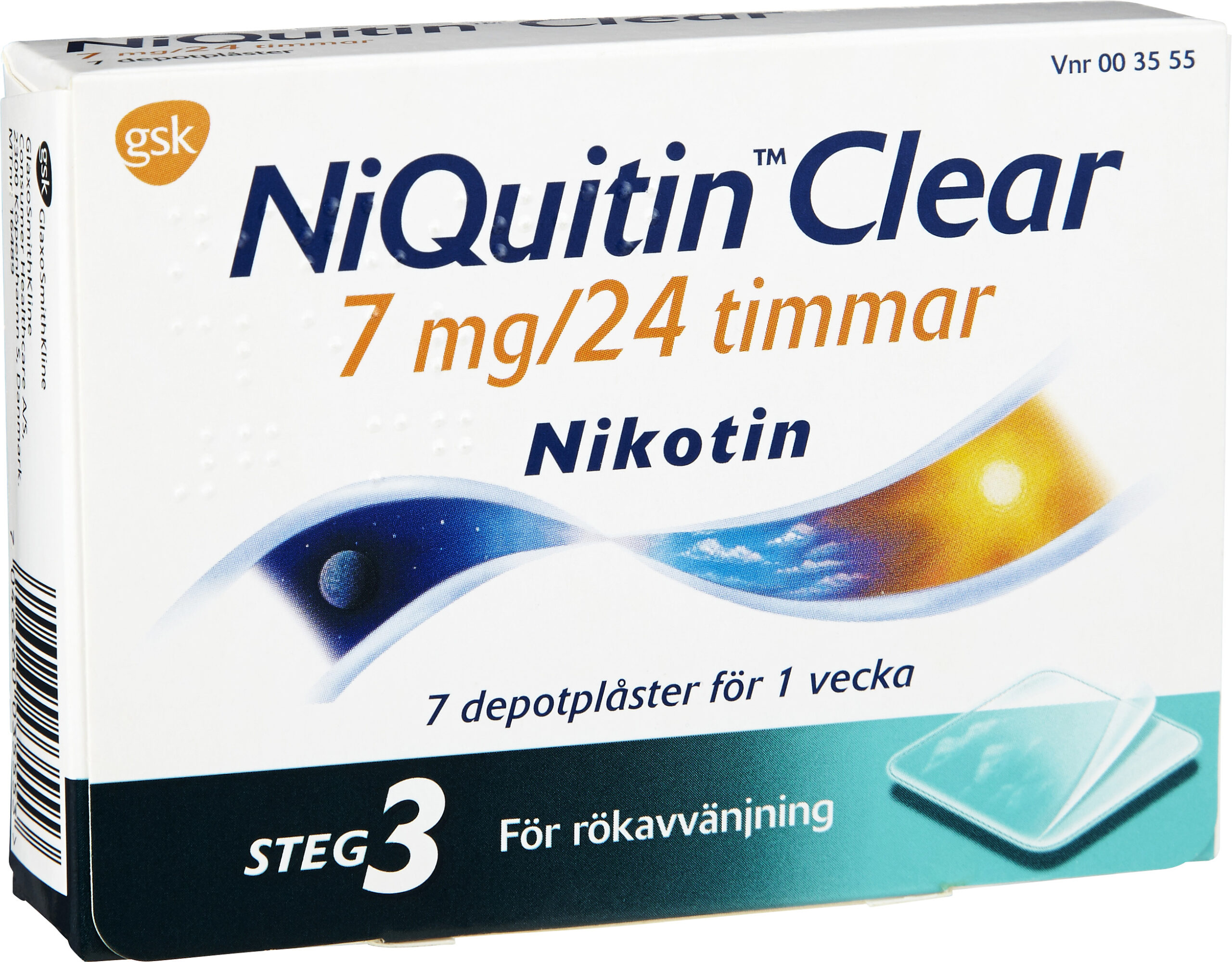NiQuitin Clear depotplåster 7 mg/24 timmar 7 st