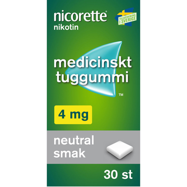 Nicorette® Medicinskt tuggummi 4mg Blister, 30tuggummin