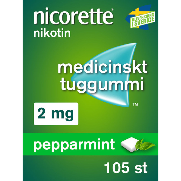 Nicorette® Pepparmint Medicinskt tuggummi 2mg Blister, 105tuggummin