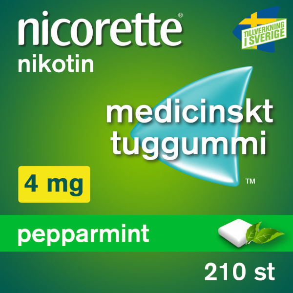 Nicorette® Pepparmint Medicinskt tuggummi 4mg Blister, 210tuggummin