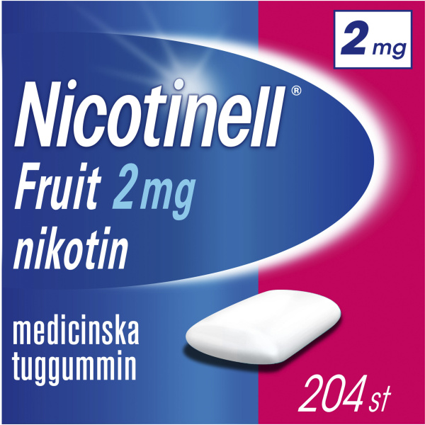 Nicotinell Fruit Medicinskt tuggummi 2mg Blister, 204tuggummin