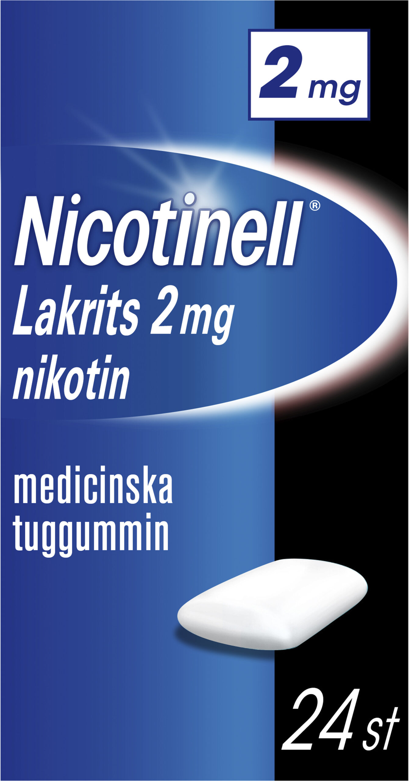 Nicotinell Lakrits Medicinskt tuggummi 2mg Blister, 24tugggummin