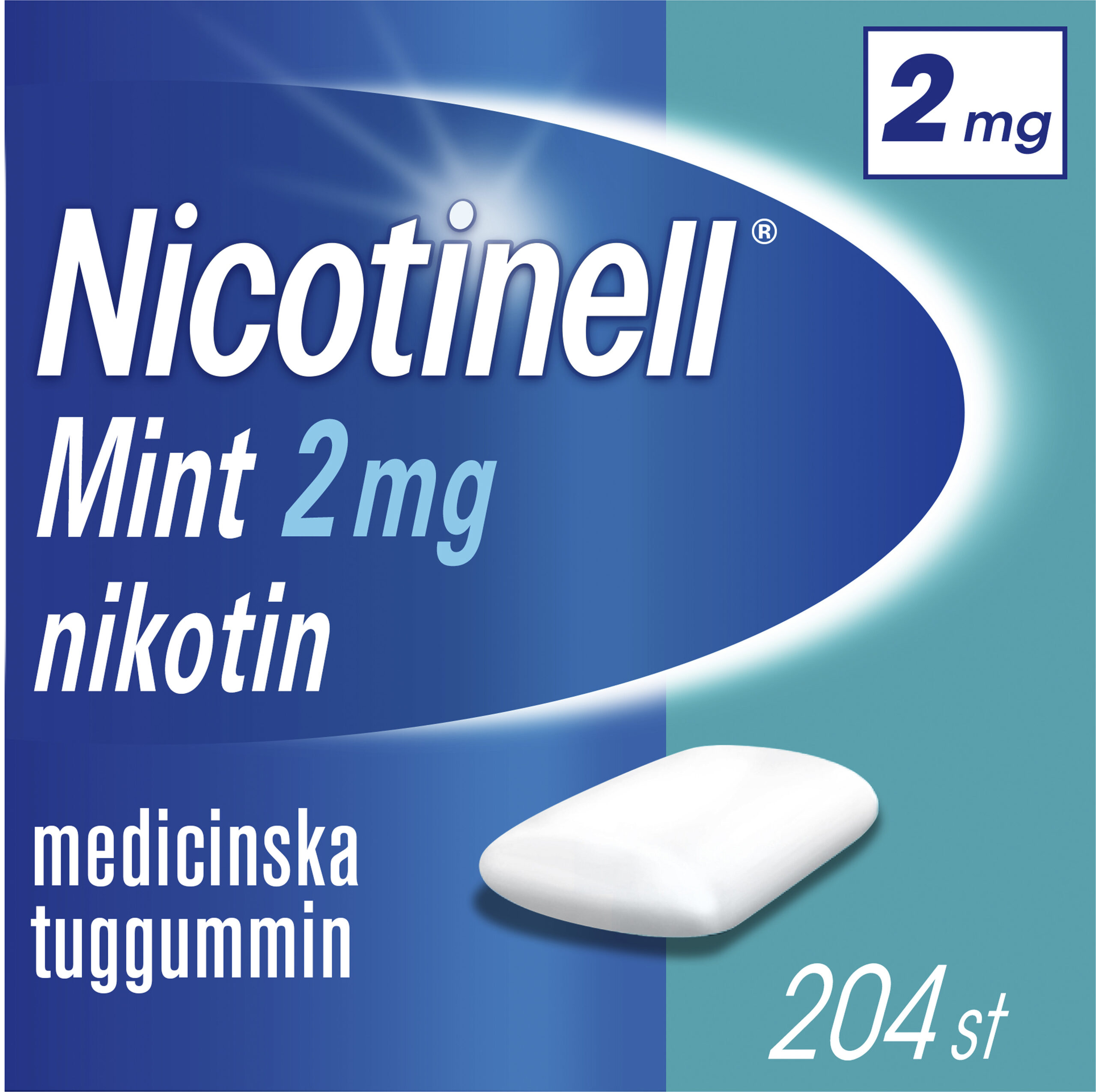 Nicotinell Mint medicinskt tuggummi 2 mg 204 st