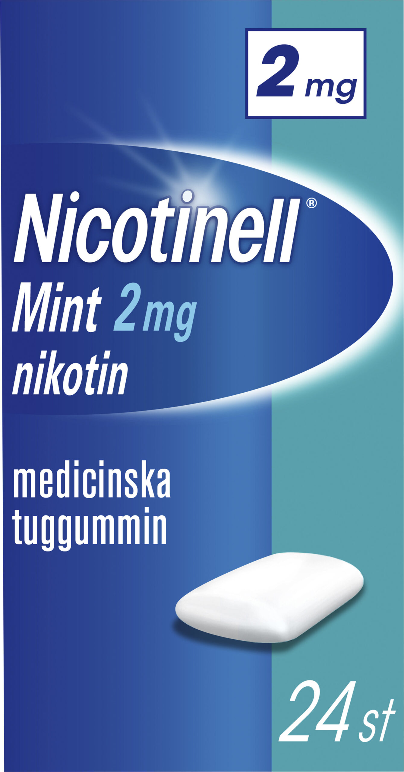Nicotinell Mint medicinskt tuggummi 2 mg 24 st