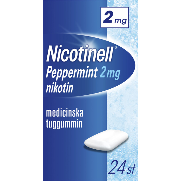 Nicotinell Peppermint Medicinskt tuggummi 2mg Blister, 24tuggummin