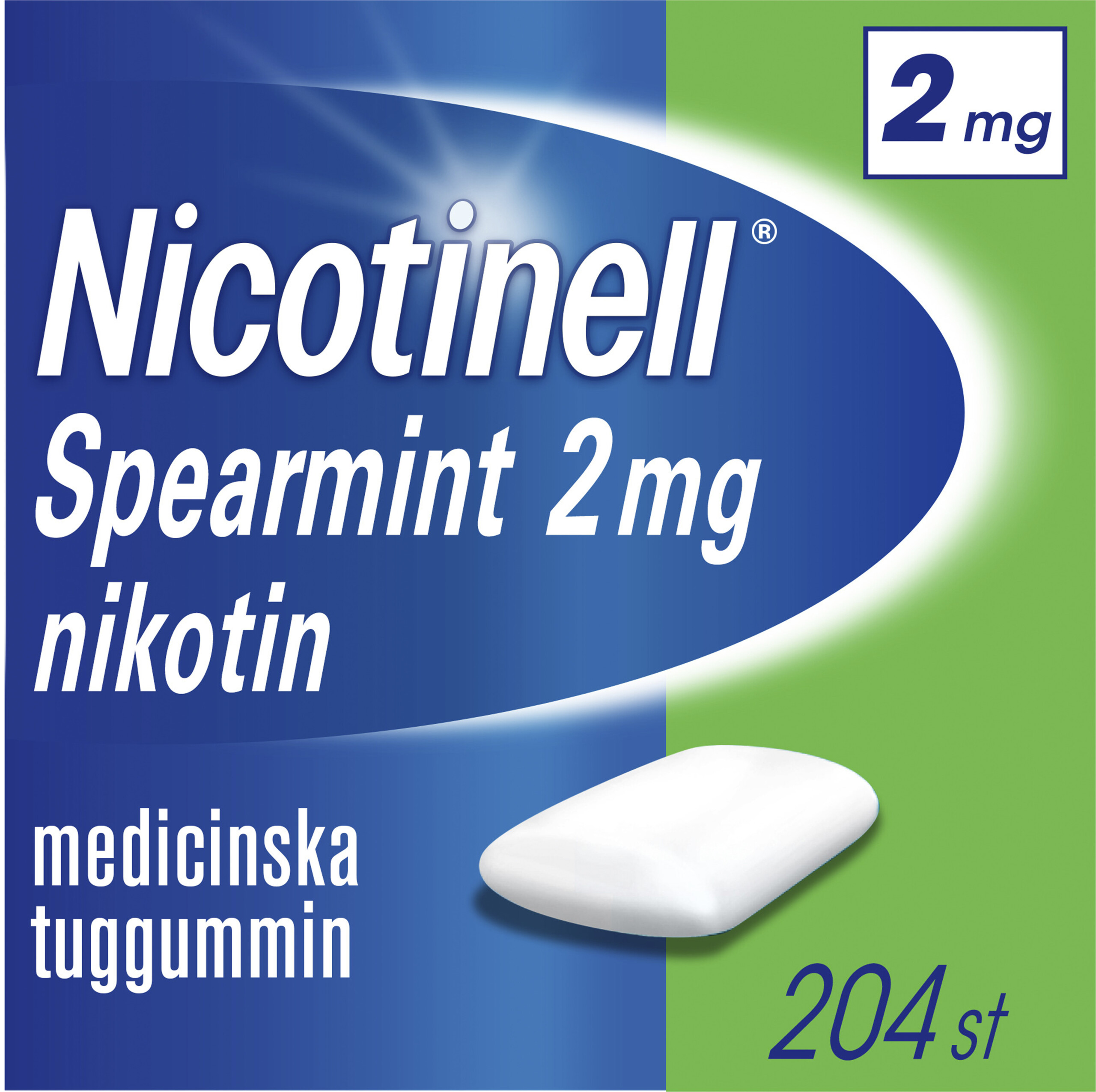 Nicotinell Spearmint Medicinskt tuggummi 2mg Blister, 204tuggummin