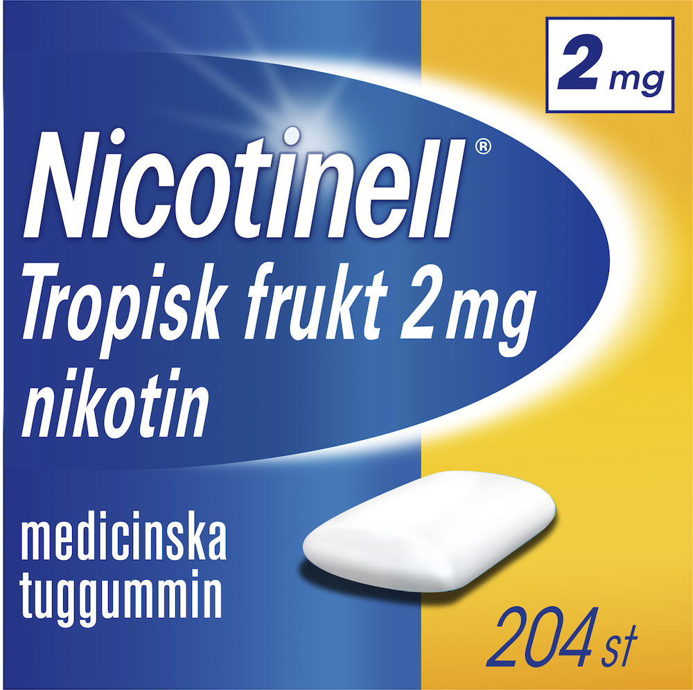 Nicotinell Tropisk frukt Medicinskt tuggummi 2mg Blister, 204tuggummin