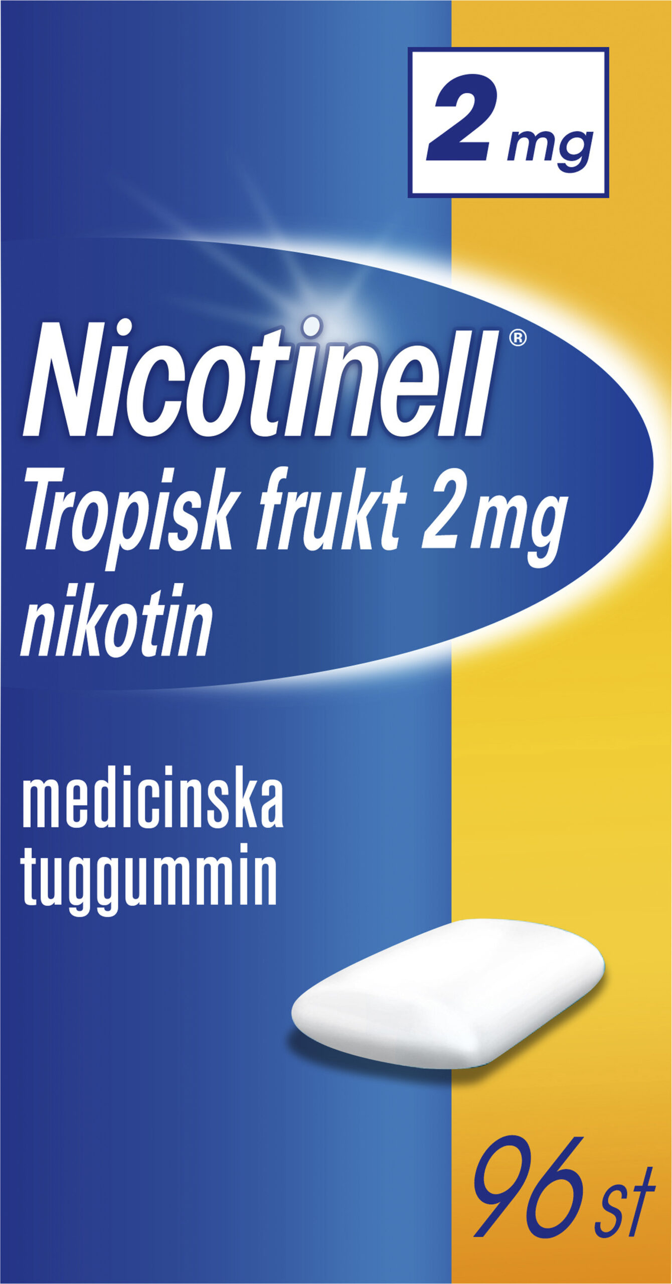 Nicotinell Tropisk frukt Medicinskt tuggummi 2mg Blister, 96tuggummin