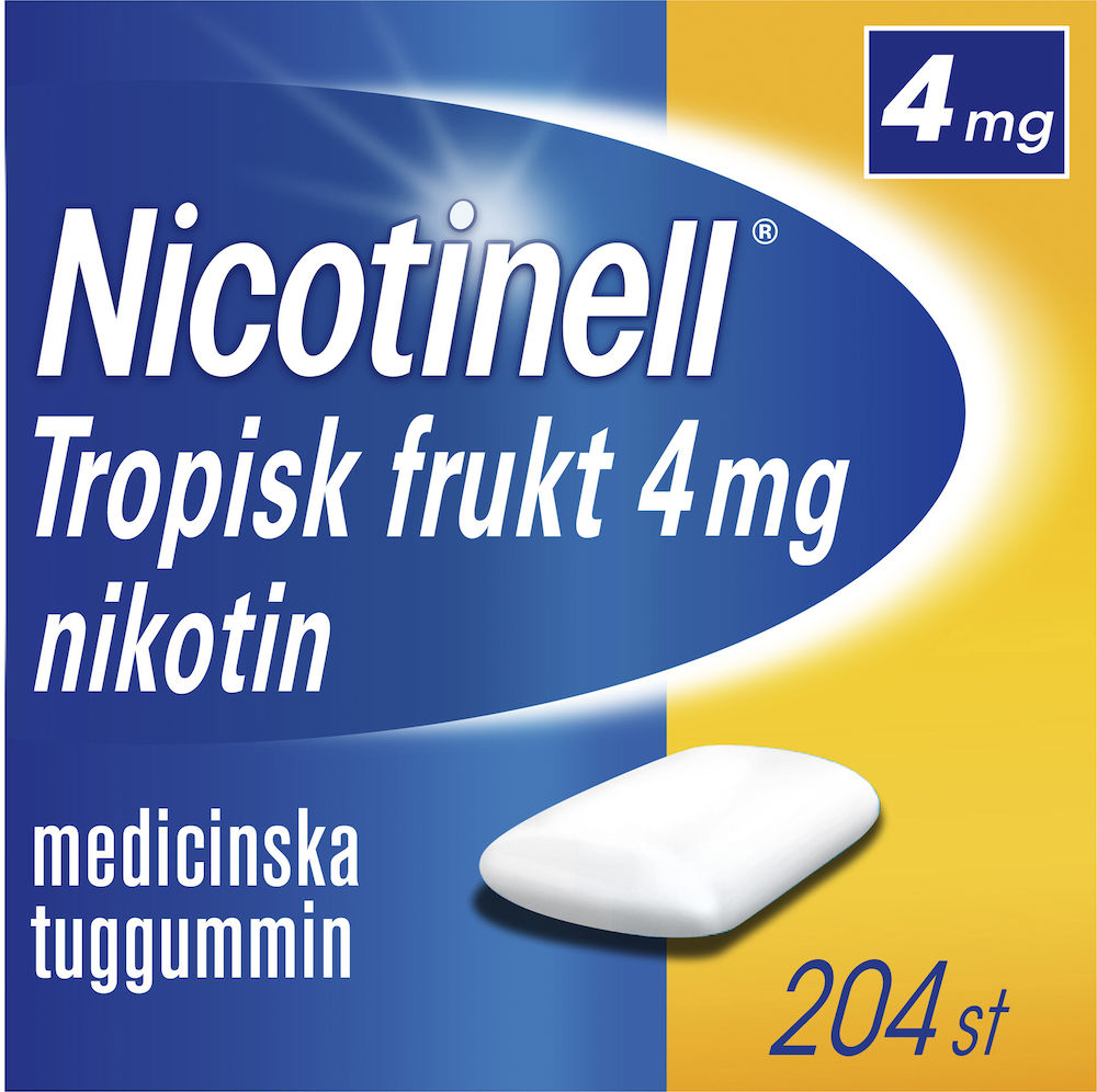Nicotinell Tropisk frukt Medicinskt tuggummi 4mg Blister, 204tuggummin