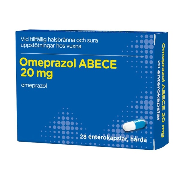 Omeprazol ABECE Enterokapsel, hård 20mg Blister, 28kapslar (Al/Al)
