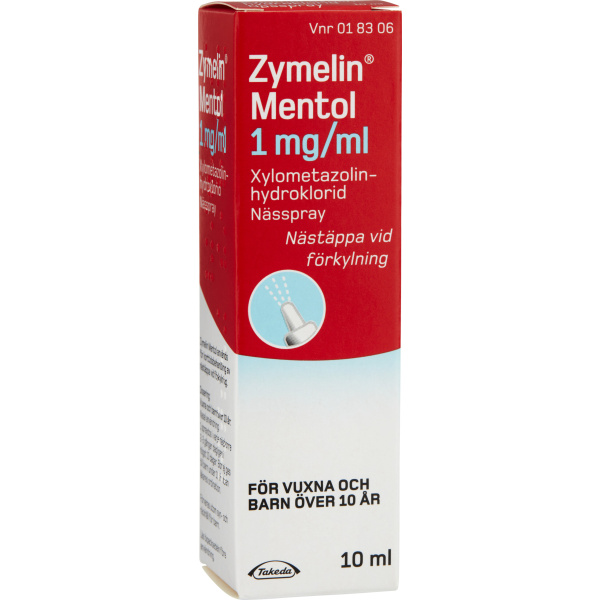 Zymelin Mentol nässpray 1 mg/ml 10 ml