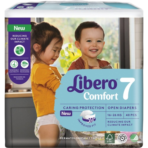 Libero Comfort Blöja 7 16-26kg 40 st