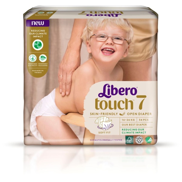 Libero Touch Blöja 7 16-26kg 34 st