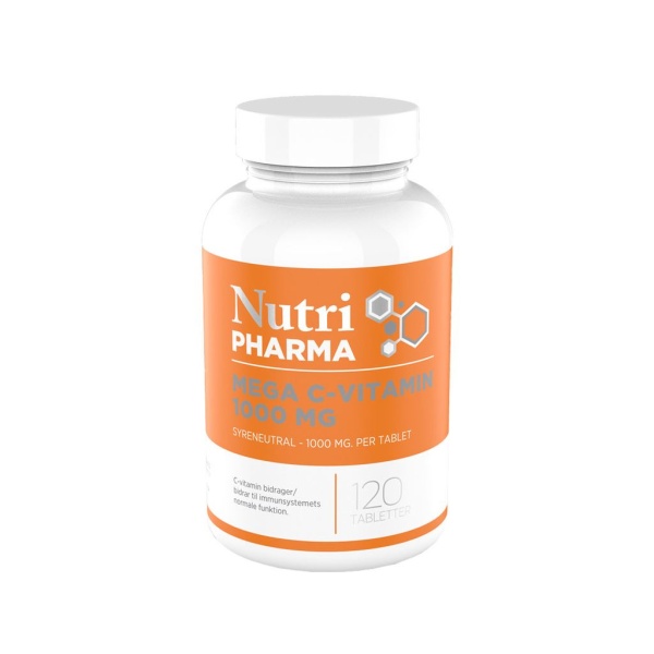 Nutri Pharma Mega C-Vitamin 1000 mg 120 tabletter