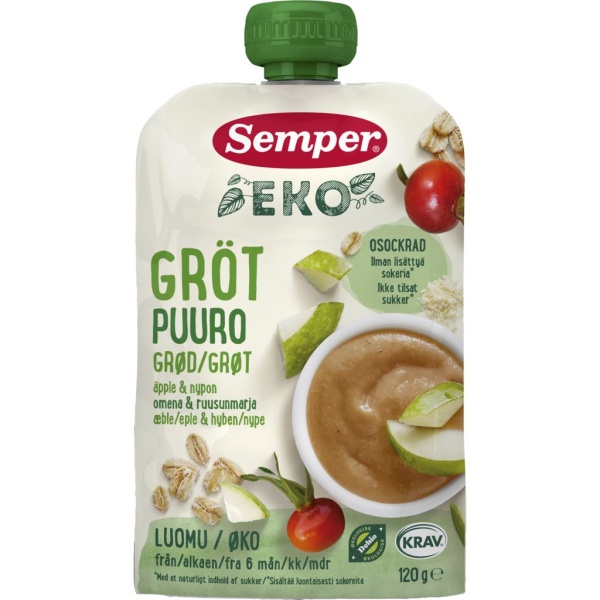 Semper EKO Gröt Äpple & Nypon 120 g