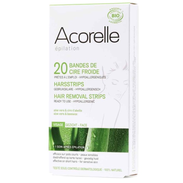 Acorelle Organic Cold Wax Strips for Face 20 st