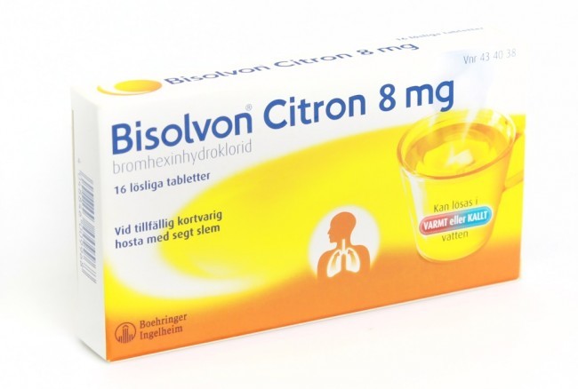 Bisolvon citron löslig tablett 8 mg 16 st
