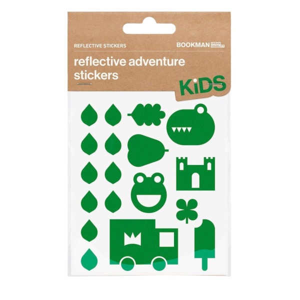 Bookman Urban Visibility Kids Reflective Stickers Adventure Green 1 set