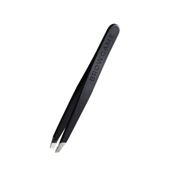 Browgame Cosmetics Signature Tweezer Slanted - Soft Touch - Blackout 1 st