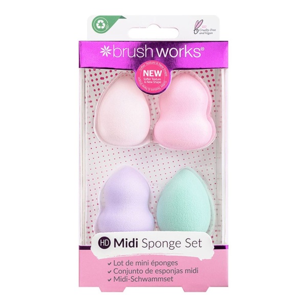 Brushworks HD Midi Blender Sponge Set - Blandade färger