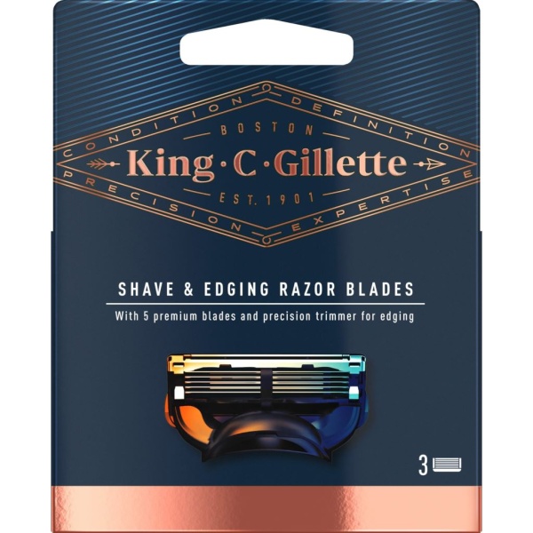 Gillette King C. Gillette Rakblad Rakning & Formning 3 st