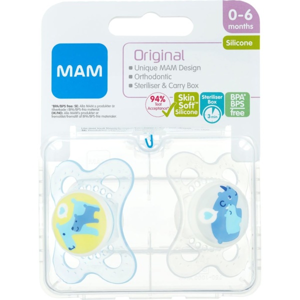 MAM Napp Original 0-6 m Silikon 2 st