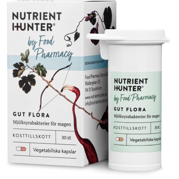 NUTRIENT HUNTER by Food Pharmacy Gut Flora Mjölksyrabakterier 30 kapslar