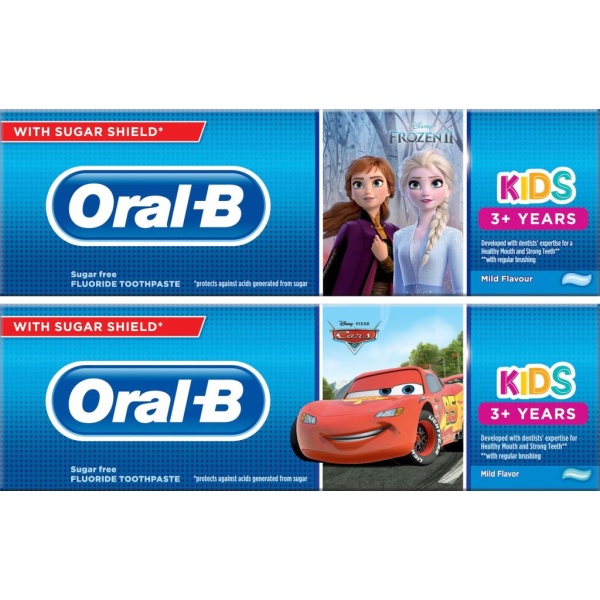 Oral-B Kids Tandkräm Mix Frozen & Cars 1 x 75 ml - Olika figurer