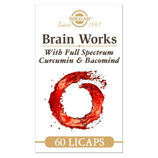 Solgar Brain Works Full Spectrum Curcumin & Bacomind 60 kapslar