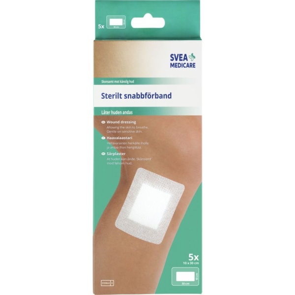 Svea Medicare Sterilt Snabbförband 10 x 30 cm 5 st