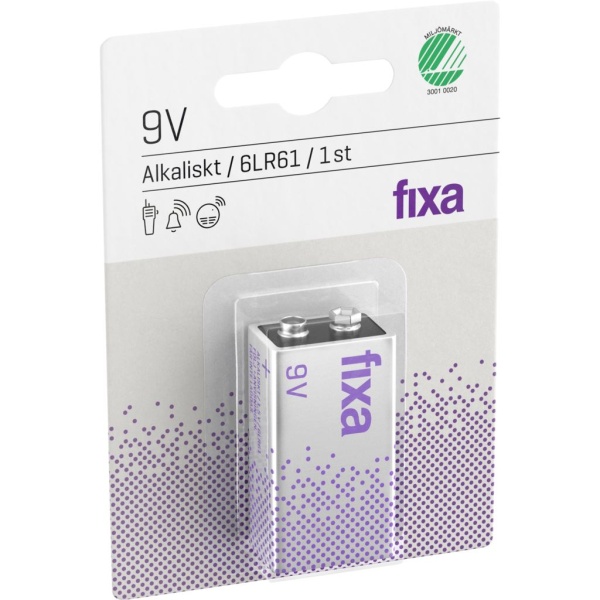 fixa 9V Alkaliskt 6LR61 Batteri 1 st