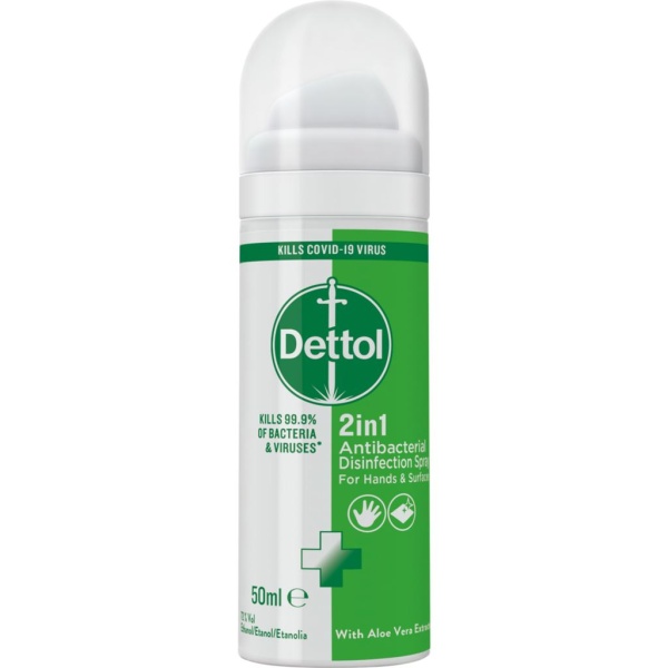 Dettol 2in1 Antibakteriell Desinfektionsspray 50 ml