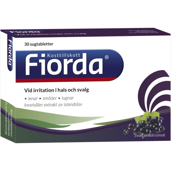 Fiorda - Vid irritation i hals och svalg 30 sugtabletter