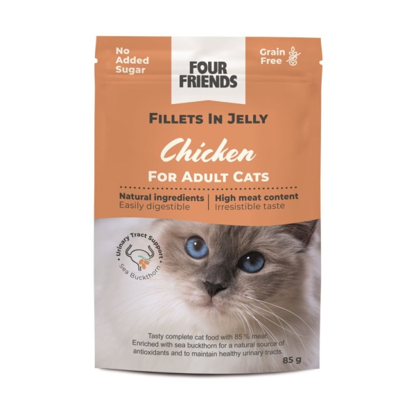 Four Friends Adult Chicken in Jelly Pouch 85 g