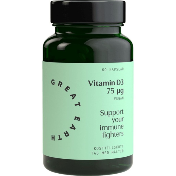 Great Earth Vitamin D3 Vegan 75μg 60 kapslar