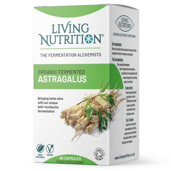 Living Nutrition Organic Fermented Astragalus 60 kapslar