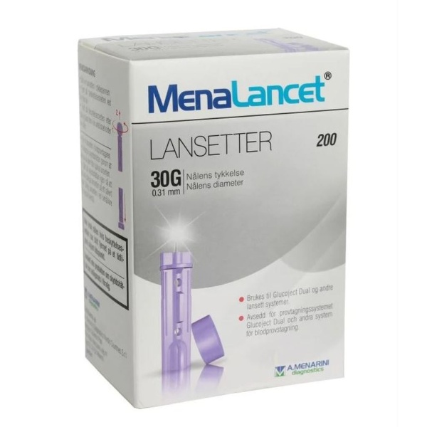 MenaLancett 0,30 mm / 30g Lancetter 200 st