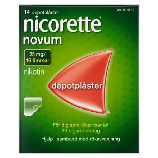 Nicorette Novum depotplåster 25 mg/16 timmar 14 st
