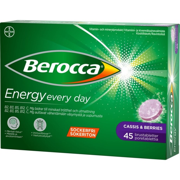 Berocca Energy Cassis & Berries 45 brustabletter