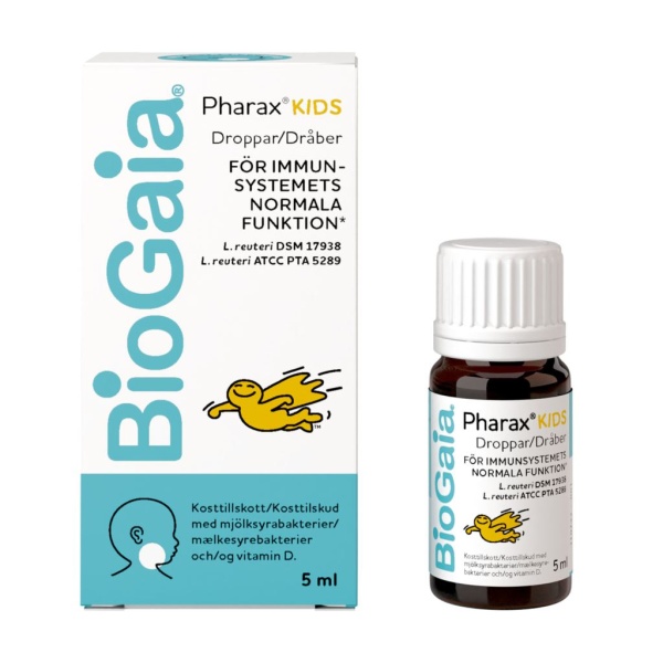 BioGaia Pharax Kids D-droppar & Mjölksyrabakterier 5 ml