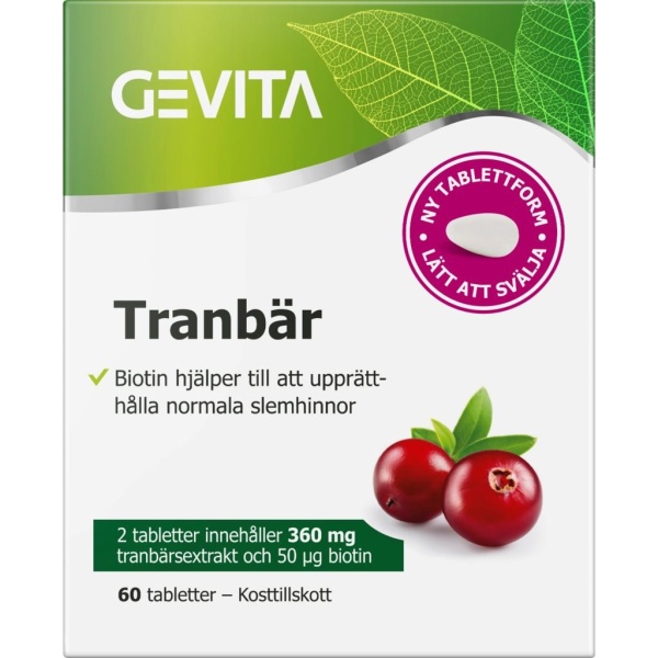 Gevita Tranbär 60 tabletter