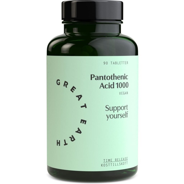 Great Earth Pantothenic Acid 1000mg 90 tabletter